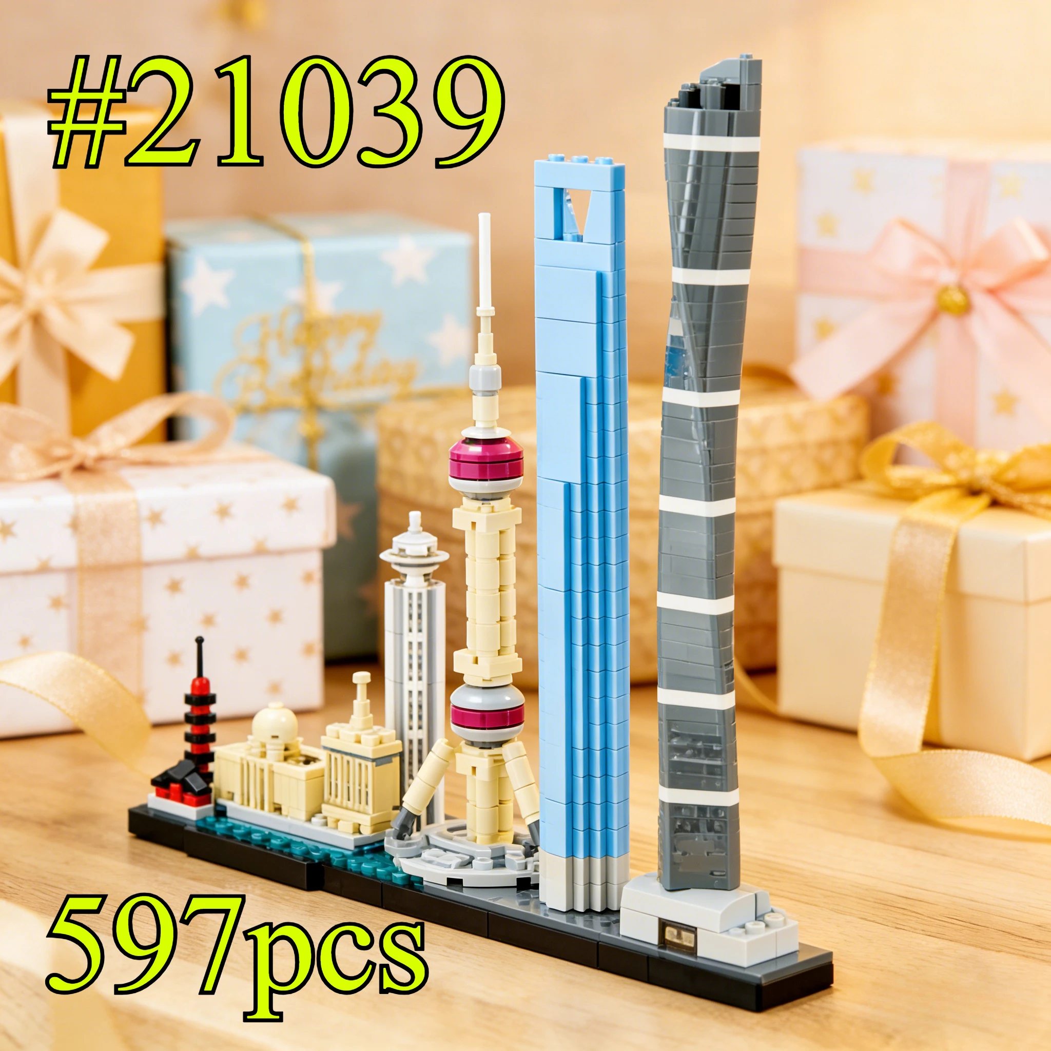 Наборы строительных блоков Landmark Buildings in Shanghai 21039, подходящие для рождественских подарков, совместимые с частицами Legoed, 597 шт.
Наборы строительных блоков Landmark Buildings in Shanghai 21039, подходящие для рождественских подарков, совместимые с частицами Legoed, 597 шт.