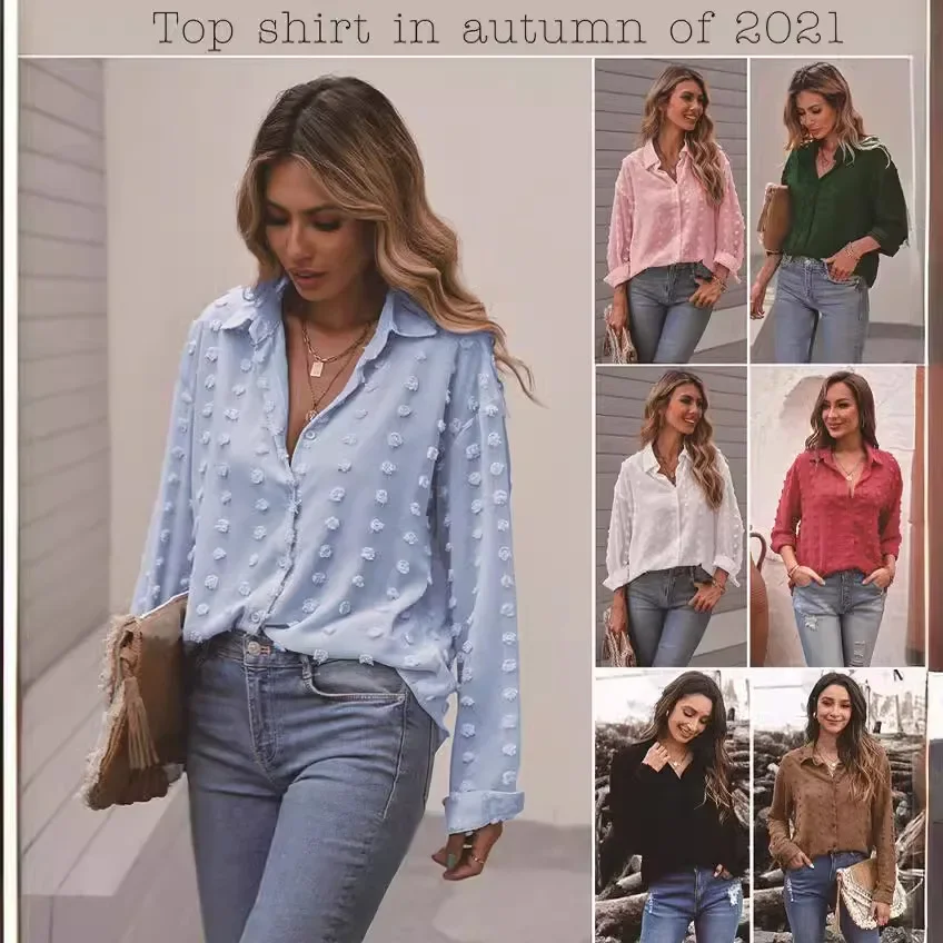 Women Spring Summer Shirt Solid Color Turndown Collar Button Long Sleeve Pockets Casual Fashion Comfortable Regular Standard Fit 
Women Spring Summer Shirt Solid Color Turndown Collar Button Long Sleeve Pockets Casual Fashion Comfortable Regular Standard Fit