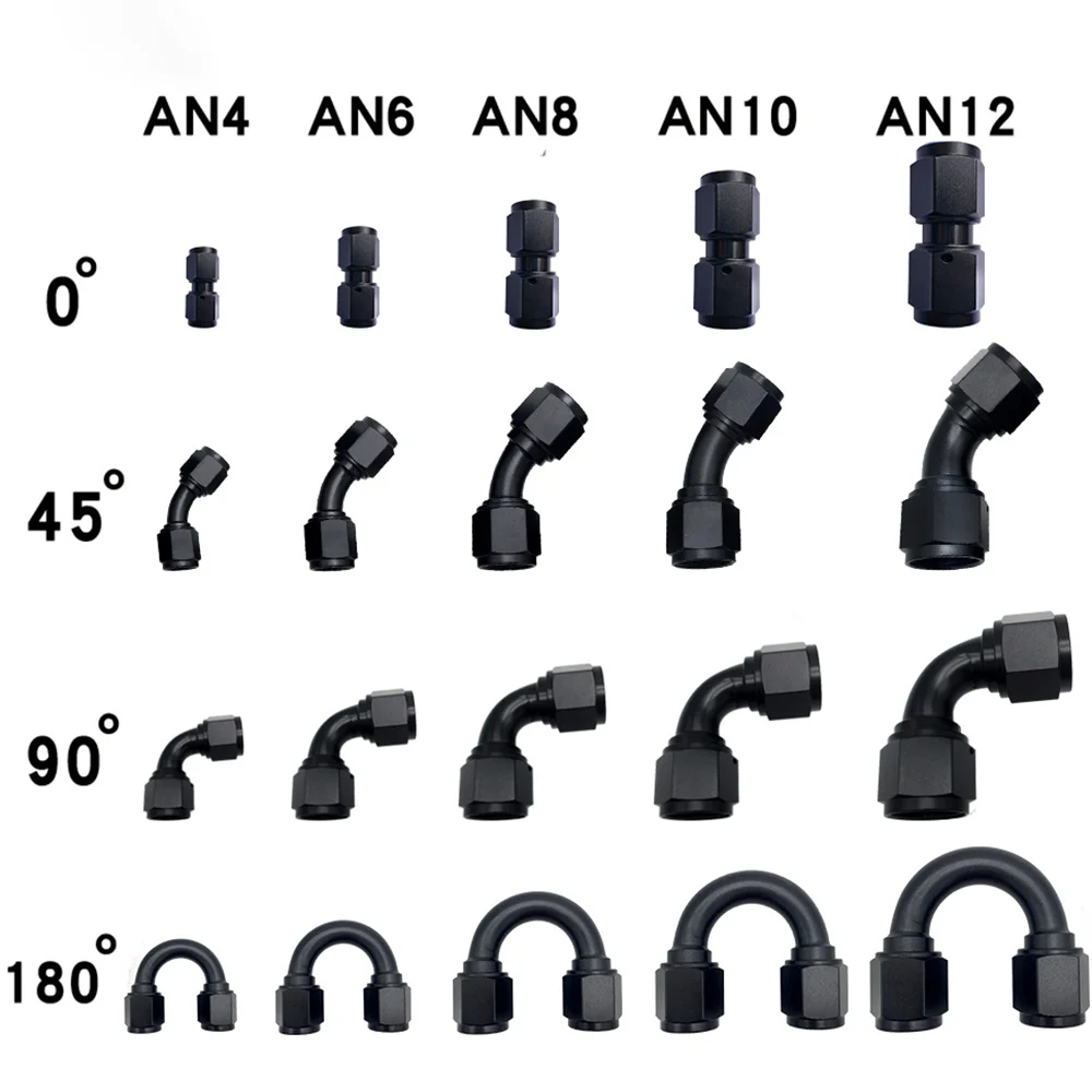 Universal AN4 AN6 AN8 AN10 AN12 Female To Female Union 0/45/90/180 Degree Hose Fitting Adaptor Elbow Oil Line Cooler Connector
Universal AN4 AN6 AN8 AN10 AN12 Female To Female Union 0/45/90/180 Degree Hose Fitting Adaptor Elbow Oil Line Cooler Connector
