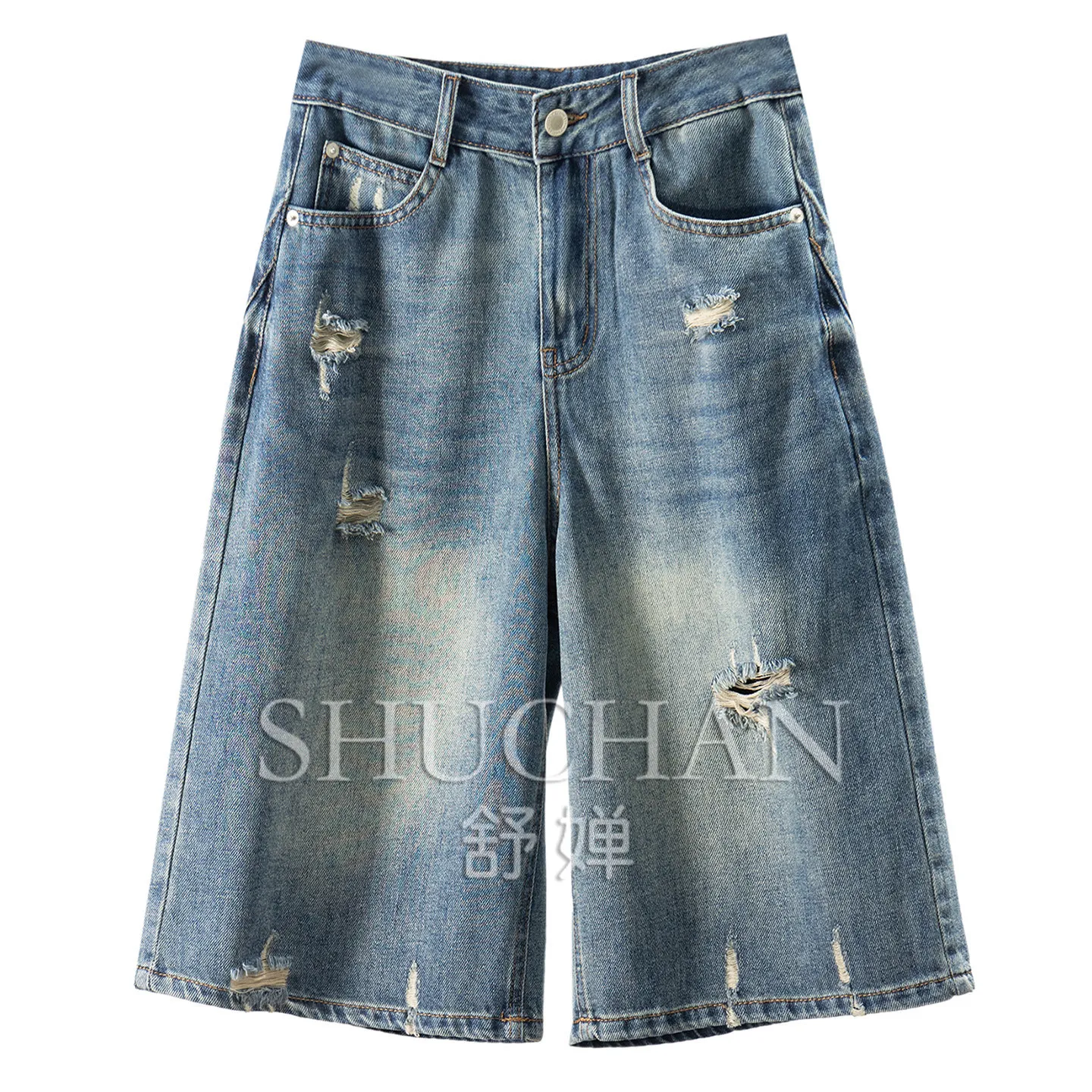 Lyocell Modal Ripped Wide Legs Five-point Denim Medium/shorts Women 62M1 Pantalon Pour Femme
Lyocell Modal Ripped Wide Legs Five-point Denim Medium/shorts Women 62M1 Pantalon Pour Femme