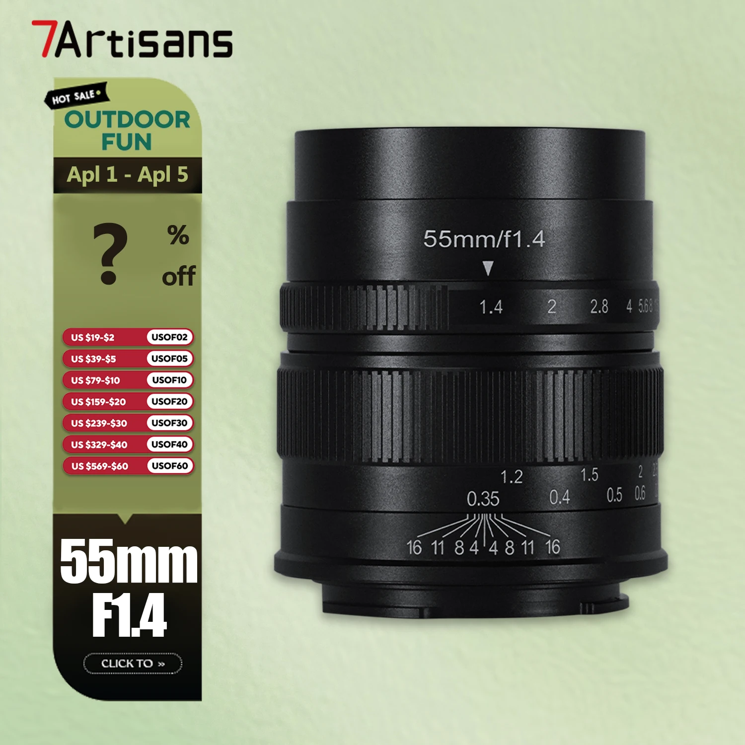 7artisans MF 55mm F1.4 APS-C Medium Telephoto Humanities Large Aperture Camera Lens for Sony E Fujifilm XF Canon EOS-M M43 Mount
7artisans MF 55mm F1.4 APS-C Medium Telephoto Humanities Large Aperture Camera Lens for Sony E Fujifilm XF Canon EOS-M M43 Mount