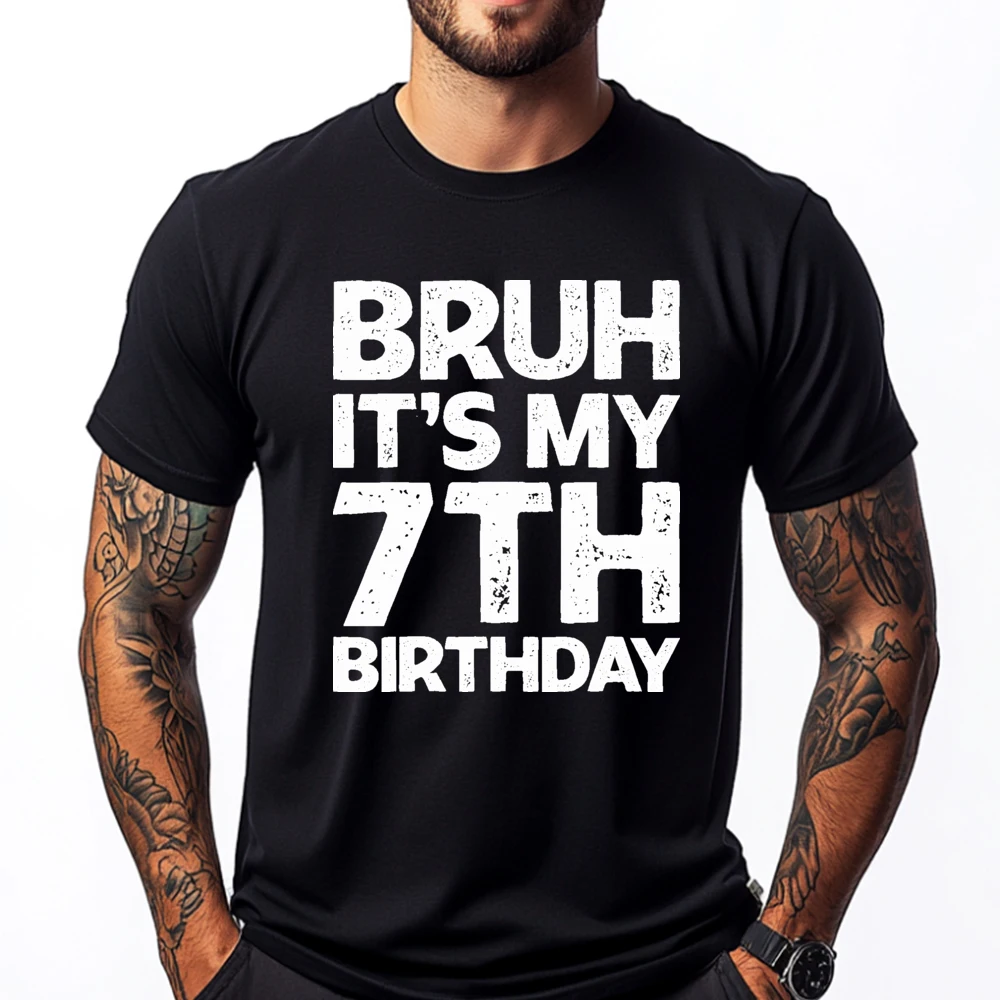 Bruh It's My 7th Birthday I'm 7 Year Old Birthday Gift Streetwear Men Vintage T Shirts Printed On Vintage T Shirt Men
Bruh It's My 7th Birthday I'm 7 Year Old Birthday Gift Streetwear Men Vintage T Shirts Printed On Vintage T Shirt Men