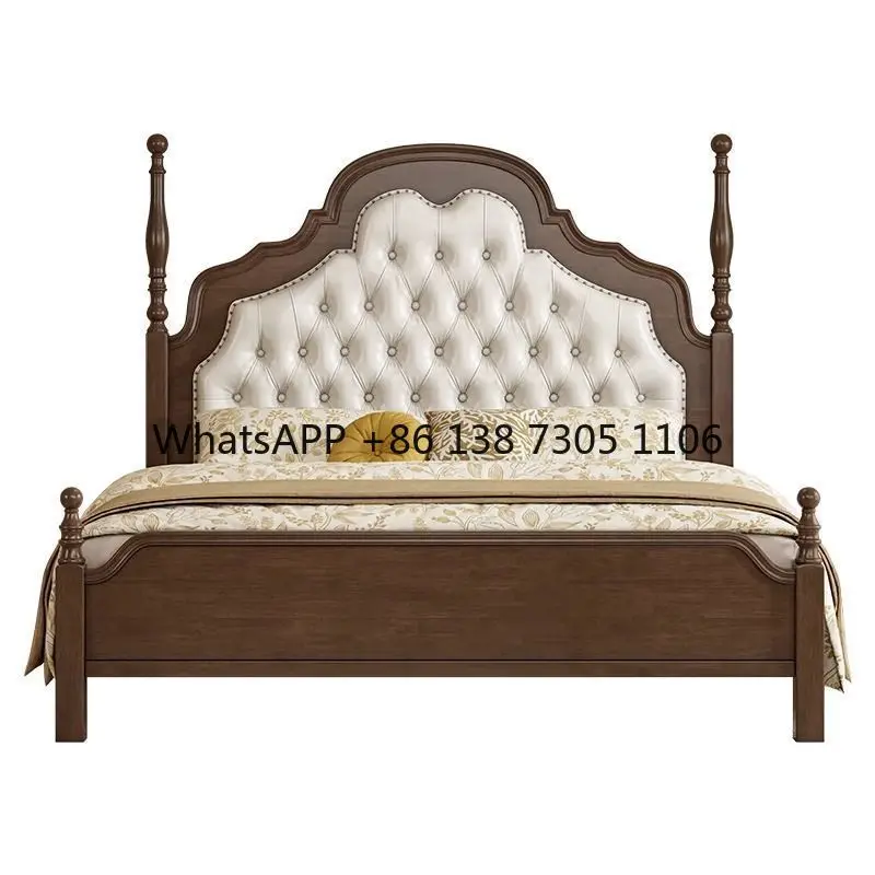 Retro American solid wood double simple soft bag bedside French bedroom European solid wood wedding bed
Retro American solid wood double simple soft bag bedside French bedroom European solid wood wedding bed