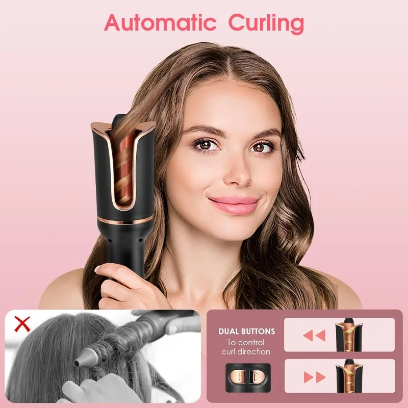 Автоматические щипцы для завивки волос 360 ° Вращающаяся щипцы для завивки, керамический ствол, щипцы для завивки с отрицательными ионами, не спутывающиеся щипцы для завивки с быстрым нагревом
Автоматические щипцы для завивки волос 360 ° Вращающаяся щипцы для завивки, керамический ствол, щипцы для завивки с отрицательными ионами, не спутывающиеся щипцы для завивки с быстрым нагревом