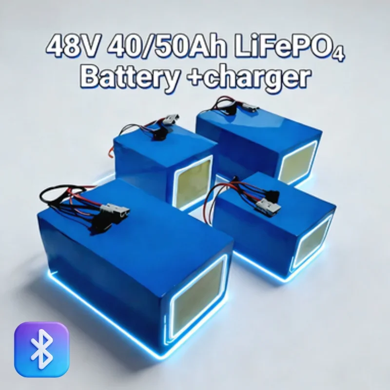 48V 40/50Ah LiFePO₄ Battery (16S) w/Bluetooth BMS & APP Monitoring + 5A Charger | 2000W for Scooters, Bikes
48V 40/50Ah LiFePO₄ Battery (16S) w/Bluetooth BMS & APP Monitoring + 5A Charger | 2000W for Scooters, Bikes