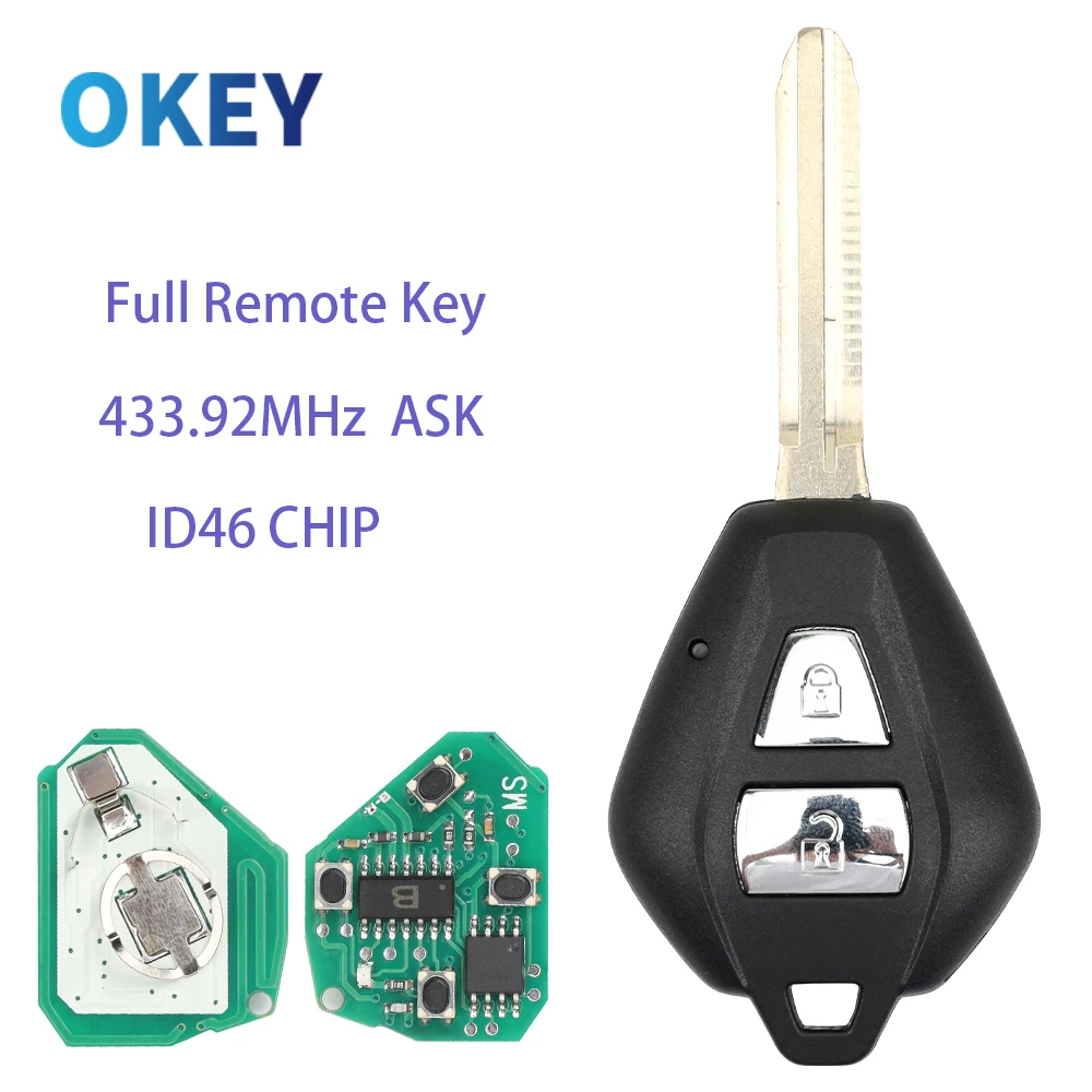Дистанционный ключ Okey, 2 кнопки, 433,92 чип ASK MHz ID46 для Isuzu D-Max Holden Colorado с TOY43 BladecAuto Key Control
Дистанционный ключ Okey, 2 кнопки, 433,92 чип ASK MHz ID46 для Isuzu D-Max Holden Colorado с TOY43 BladecAuto Key Control