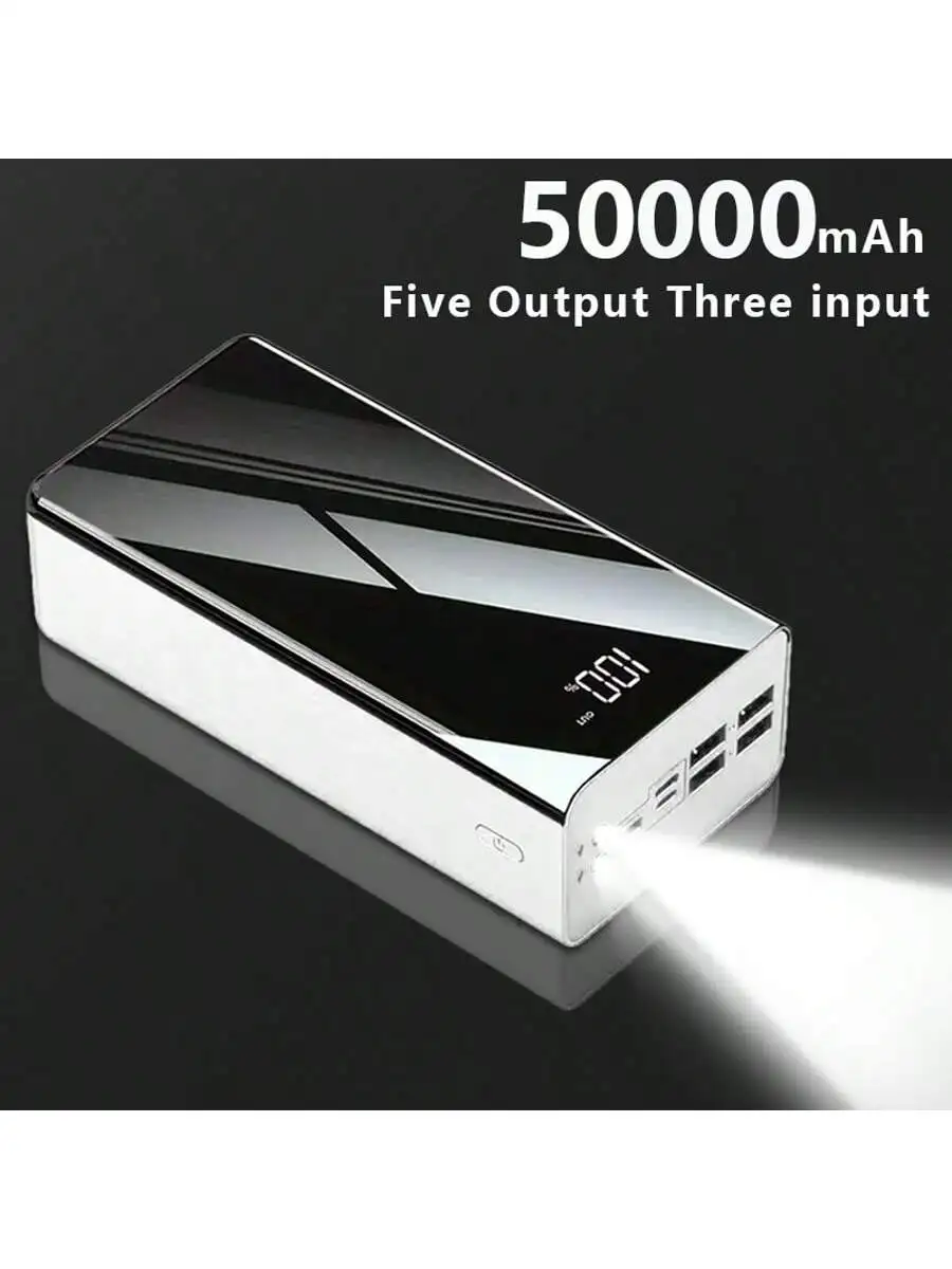 50000mAh Portable Power Bank With LED Display Flashlight Five Output Three Input
50000mAh Portable Power Bank With LED Display Flashlight Five Output Three Input