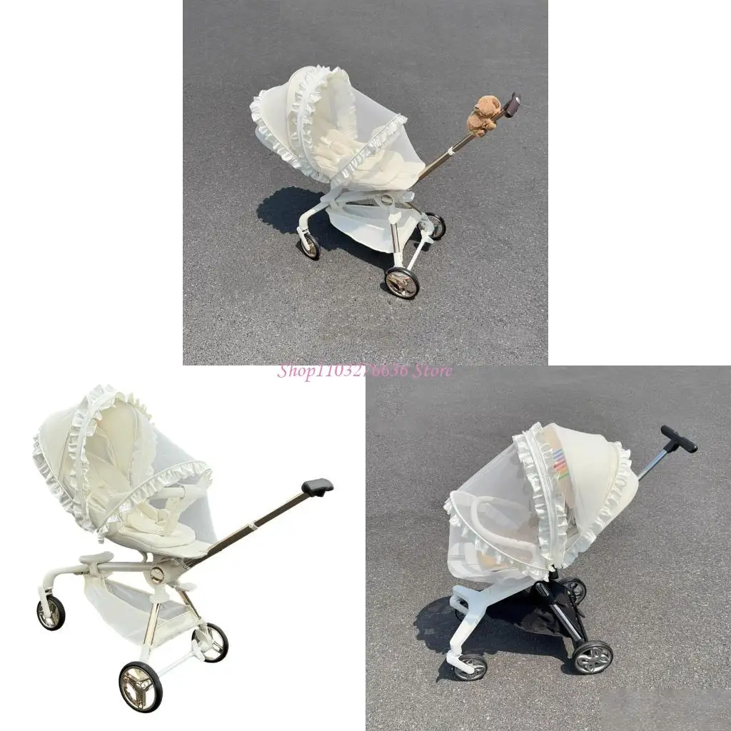 R6FD Full Coverage Fly Net for Strollers Lace Trim Design Easy Installation Polyester Fabric Baby Pram Cart Sleeve
R6FD Full Coverage Fly Net for Strollers Lace Trim Design Easy Installation Polyester Fabric Baby Pram Cart Sleeve
