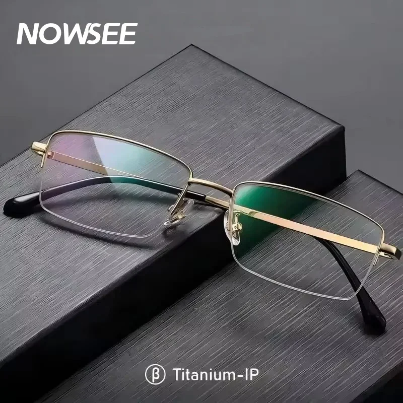 Men Business Titanium Frame IP Plating Half Frame Vintage Square Prescription Optical Spectacle Frames Ultra Lightweight
Men Business Titanium Frame IP Plating Half Frame Vintage Square Prescription Optical Spectacle Frames Ultra Lightweight