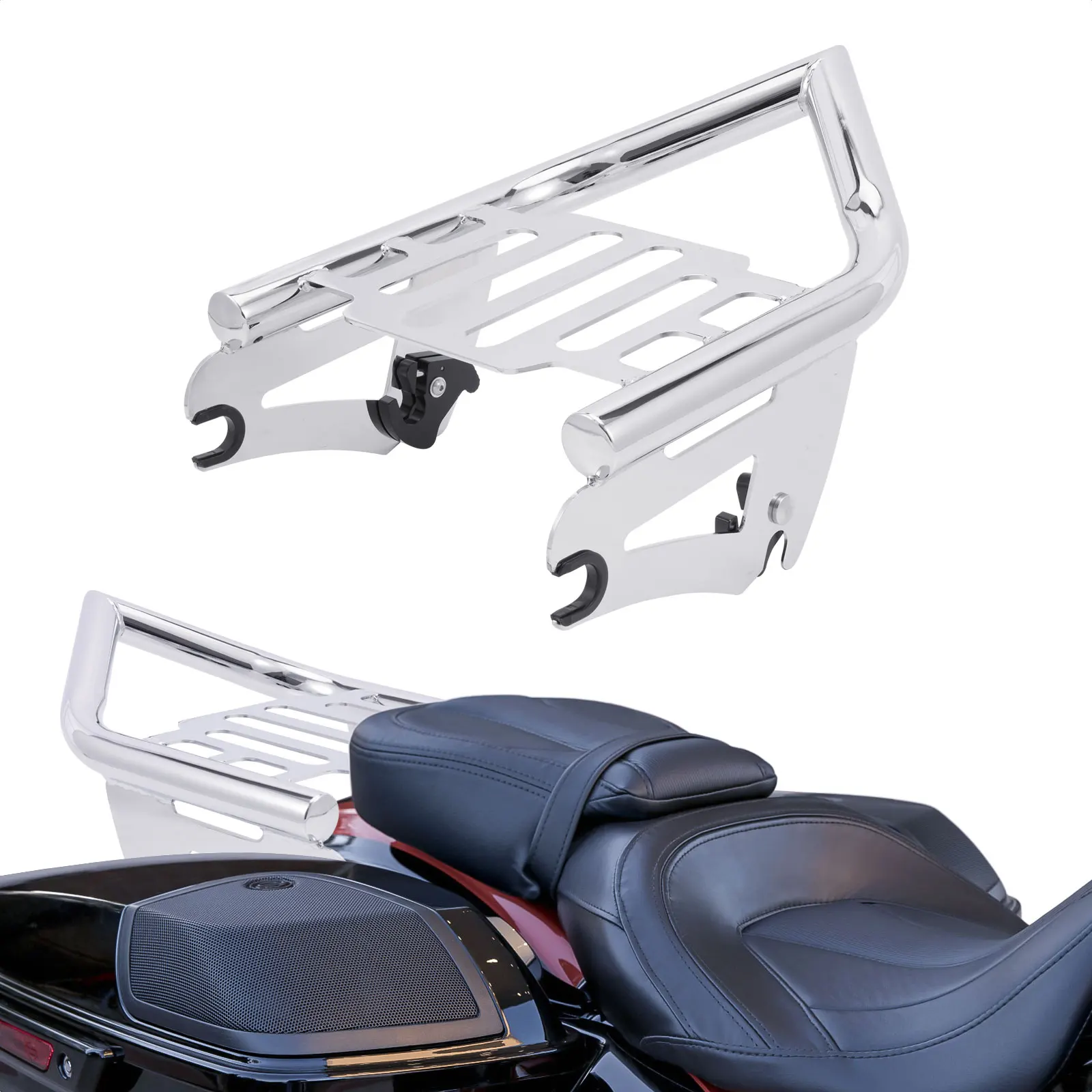 Motorcycle Chrome Detachables Luggage Rack for Harley Street Glide, Road King, Road Glide, Electra Glide Touring 2009-2025
Motorcycle Chrome Detachables Luggage Rack for Harley Street Glide, Road King, Road Glide, Electra Glide Touring 2009-2025