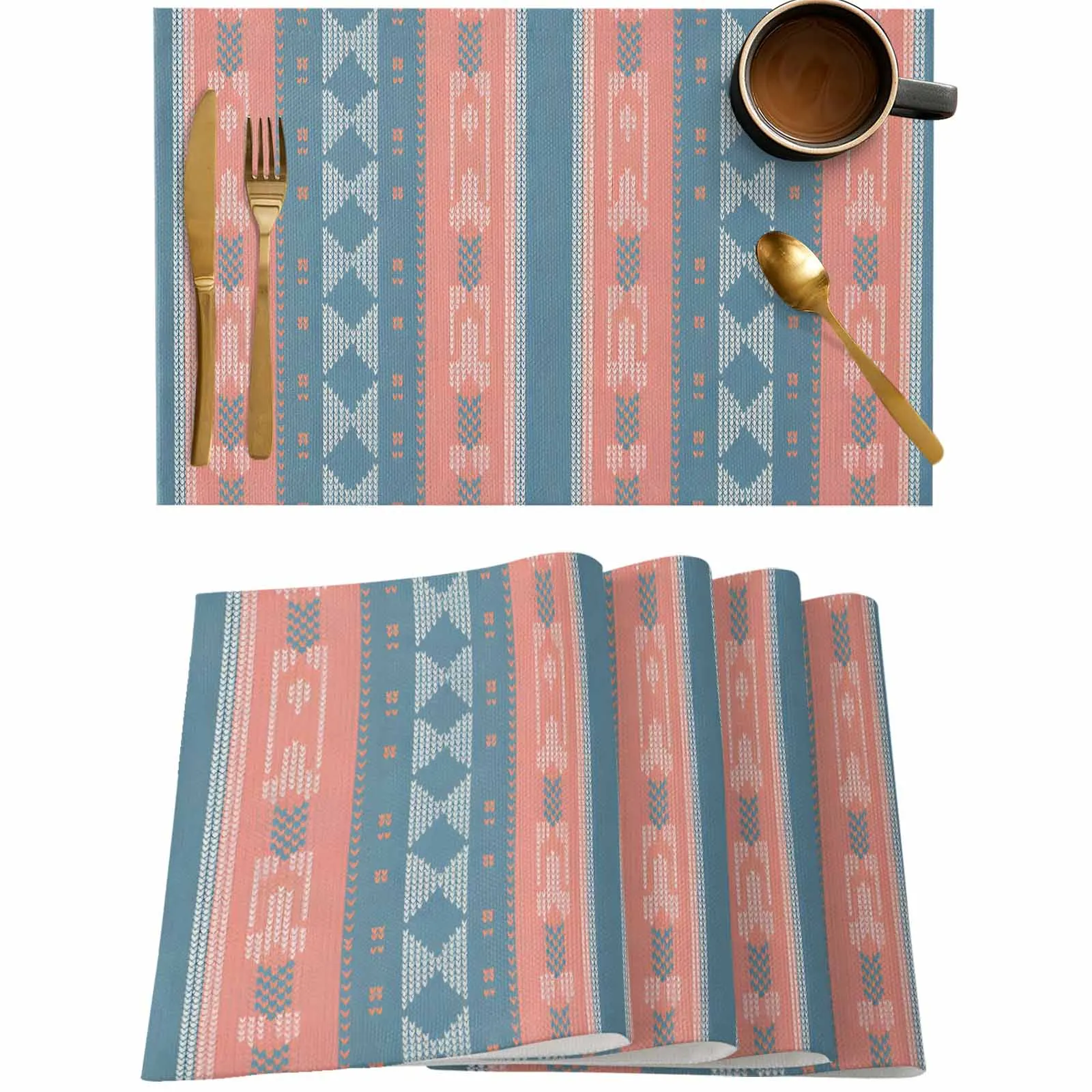 4/6 Pcs Colorful Striped Ethnic Print Placemat Wedding Party Dining Decor Linen Table Mat Kitchen Accessories
4/6 Pcs Colorful Striped Ethnic Print Placemat Wedding Party Dining Decor Linen Table Mat Kitchen Accessories