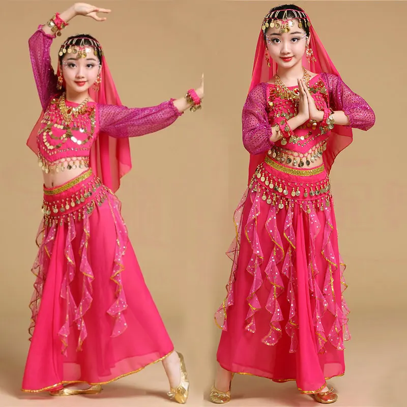 Children's Indian Princess Belly Dance Set Eastern Indian Dance Sari Girl Performance Clothing girl Stage Clothing
Children's Indian Princess Belly Dance Set Eastern Indian Dance Sari Girl Performance Clothing girl Stage Clothing