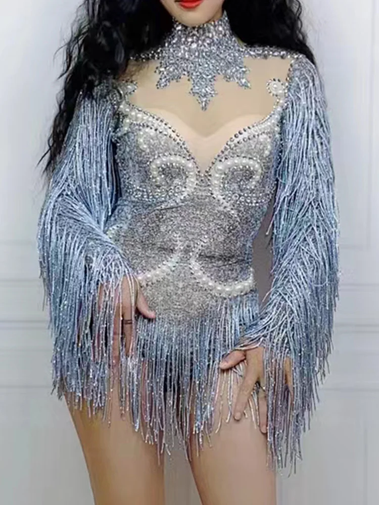Rhinestone tassel Party Dress Black Stretch Stage Dance Dress Nightclub Party Celebrate Dress Women Dancer Performance Clothes
Rhinestone tassel Party Dress Black Stretch Stage Dance Dress Nightclub Party Celebrate Dress Women Dancer Performance Clothes
