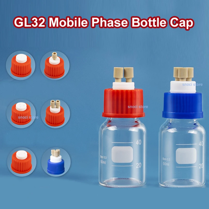 Mobile phase solvent bottle cap GL32 with PEEK connector HPLC solvent bottle cap mobile phase bottle1/2/3-holes Blue/Red ,1Pcs
Mobile phase solvent bottle cap GL32 with PEEK connector HPLC solvent bottle cap mobile phase bottle1/2/3-holes Blue/Red ,1Pcs