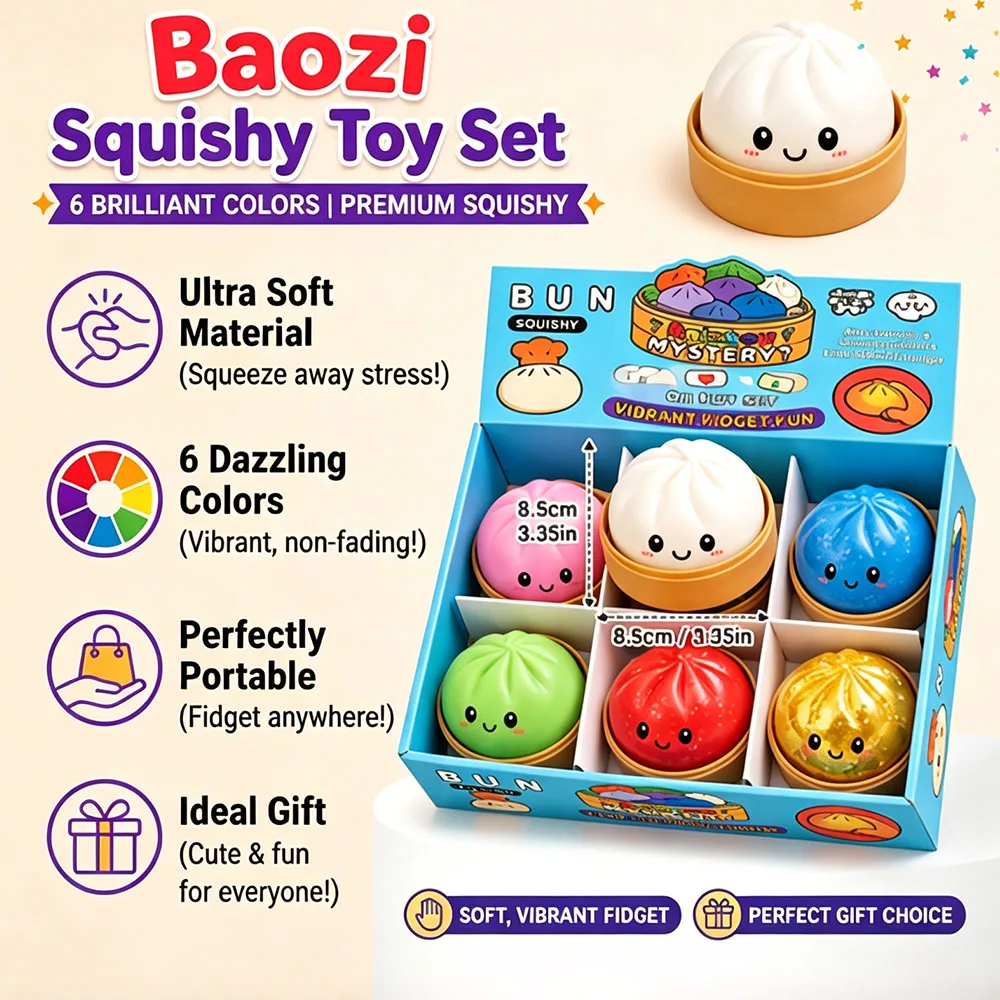 Colorful Glitter Dumpling Squishy With Steamer Mystery Box Soft Squeeze Anti Stress Relief Portable Desk Gadget Novelty Gift
Colorful Glitter Dumpling Squishy With Steamer Mystery Box Soft Squeeze Anti Stress Relief Portable Desk Gadget Novelty Gift