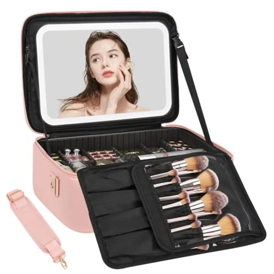Makeup Bag with LED Mirror 16.2 Inch Large Professional Makeup Case for Makeup Artists Travel Portable Cosmetic Organizer Stora
Makeup Bag with LED Mirror 16.2 Inch Large Professional Makeup Case for Makeup Artists Travel Portable Cosmetic Organizer Stora