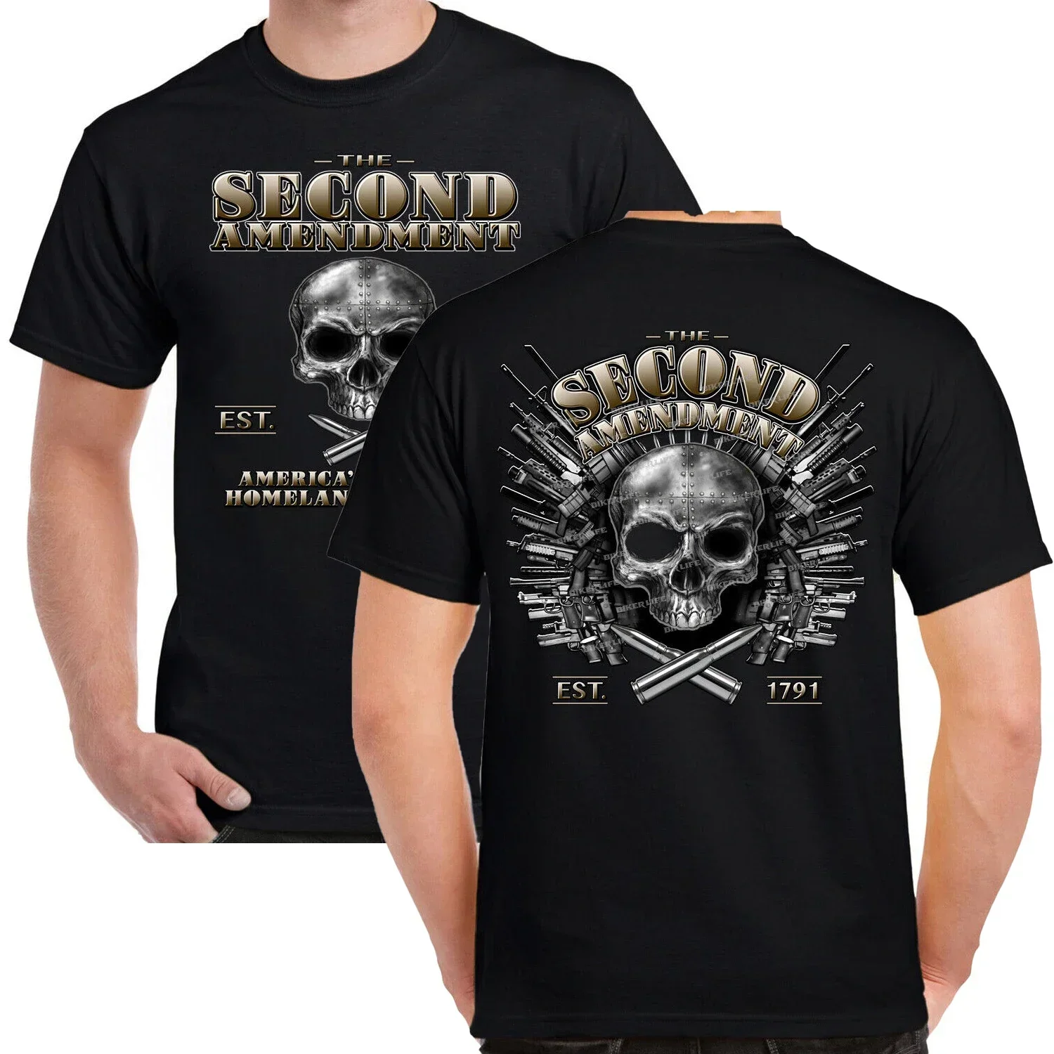 Retro Motorcycle Biker Gun Skull Pro 2nd Amendment T-Shirt 100% Cotton O-Neck Short Sleeve Summer Casual Mens T-shirt Size S-3XL
Retro Motorcycle Biker Gun Skull Pro 2nd Amendment T-Shirt 100% Cotton O-Neck Short Sleeve Summer Casual Mens T-shirt Size S-3XL