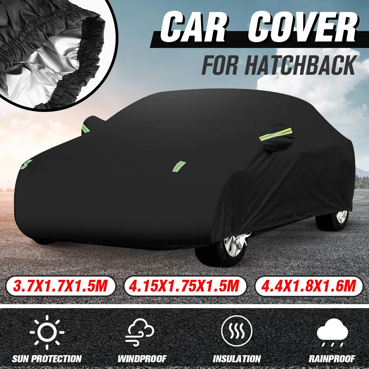 190T Waterproof Car Cover Winter Snow Ice Shelter Cover Protection Anti-UV Dust-proof Auto Case Cover Universal
190T Waterproof Car Cover Winter Snow Ice Shelter Cover Protection Anti-UV Dust-proof Auto Case Cover Universal