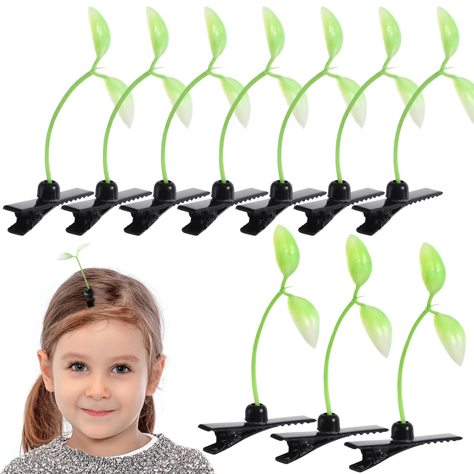 10pcs Clips Sprout Shape Green Plant Hairpin For Women Delicate Party Headwear Unique Pea Grass Barrette
10pcs Clips Sprout Shape Green Plant Hairpin For Women Delicate Party Headwear Unique Pea Grass Barrette