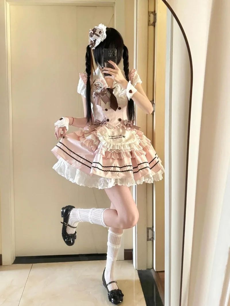 Kawaii Summer Lolita Skirt Sets Cute Sweet Girl Short Sleeved Shirt Waist Vest High Waist Multilayer Skirt 3-Piece Set for Women
Kawaii Summer Lolita Skirt Sets Cute Sweet Girl Short Sleeved Shirt Waist Vest High Waist Multilayer Skirt 3-Piece Set for Women