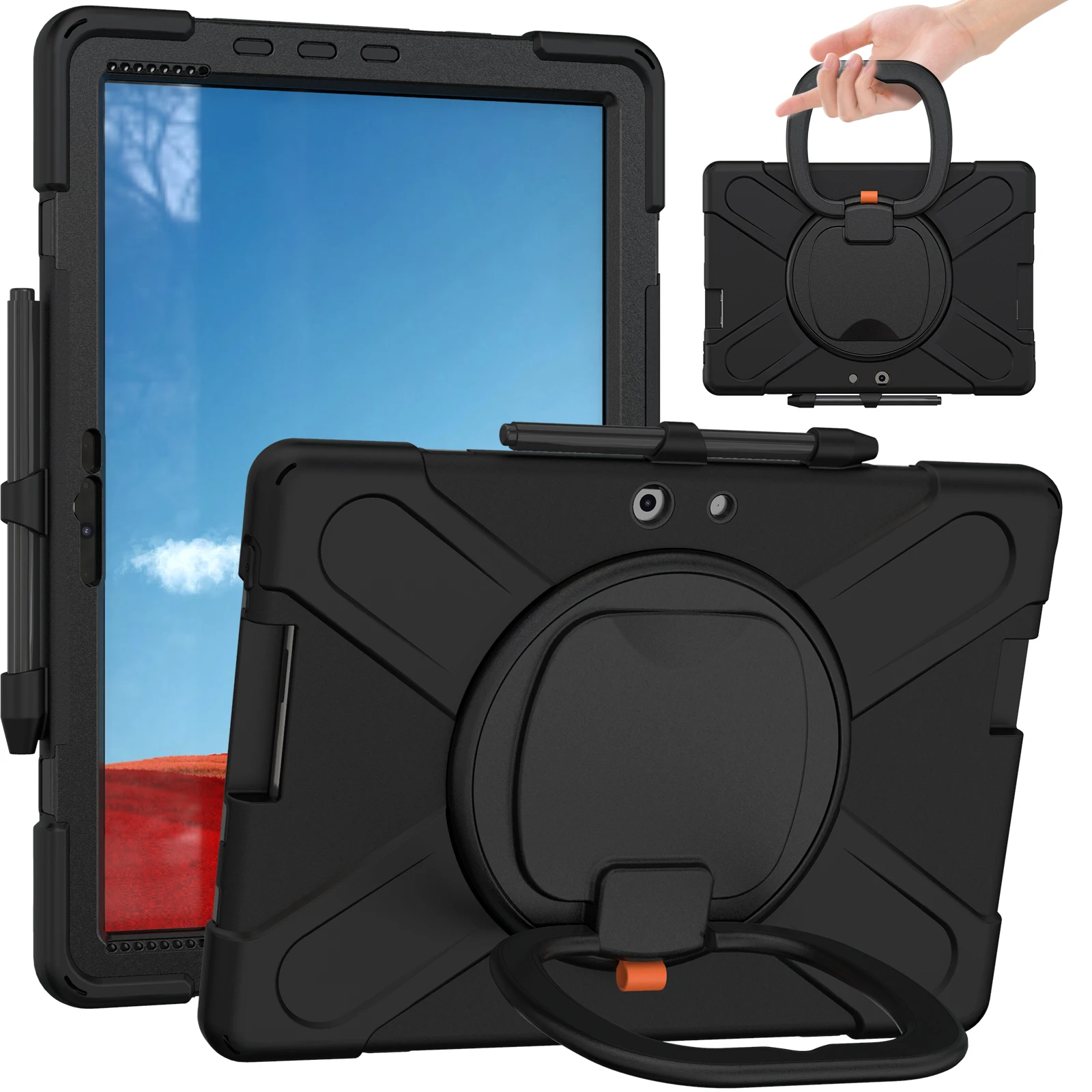 Вращающийся на 360 градусов чехол-подставка для Microsoft Surface Pro X 2019 13 дюймов, сверхпрочный чехол, 3-слойная защита, противоударный, с ручкой
Вращающийся на 360 градусов чехол-подставка для Microsoft Surface Pro X 2019 13 дюймов, сверхпрочный чехол, 3-слойная защита, противоударный, с ручкой