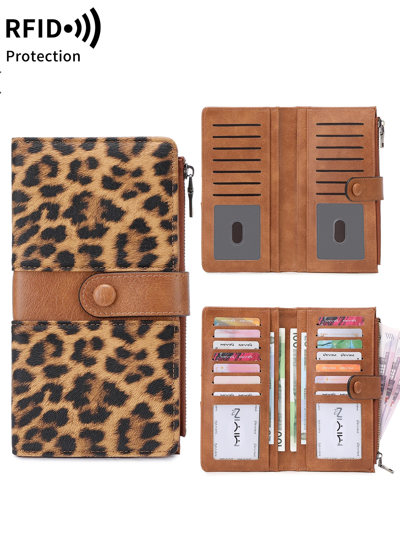 Простой двойной женский кошелек с RFID-защитой, длинный большой вместительный держатель для кредитных карт, кошелек из искусственной кожи на молнии, женский клатч
Простой двойной женский кошелек с RFID-защитой, длинный большой вместительный держатель для кредитных карт, кошелек из искусственной кожи на молнии, женский клатч