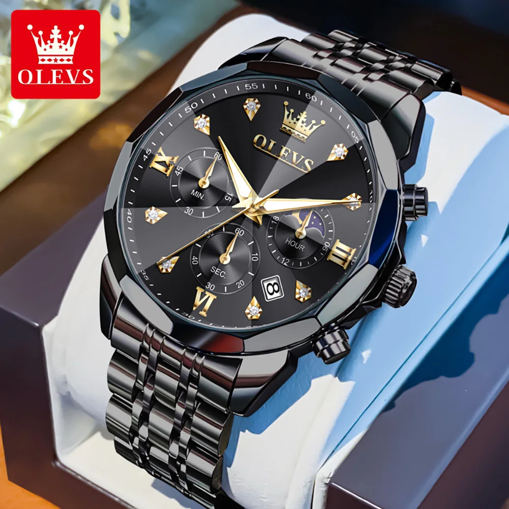 OLEVS Brand Watch Multi functional Men's Quartz Watch Waterproof Steel Strap 3670
OLEVS Brand Watch Multi functional Men's Quartz Watch Waterproof Steel Strap 3670