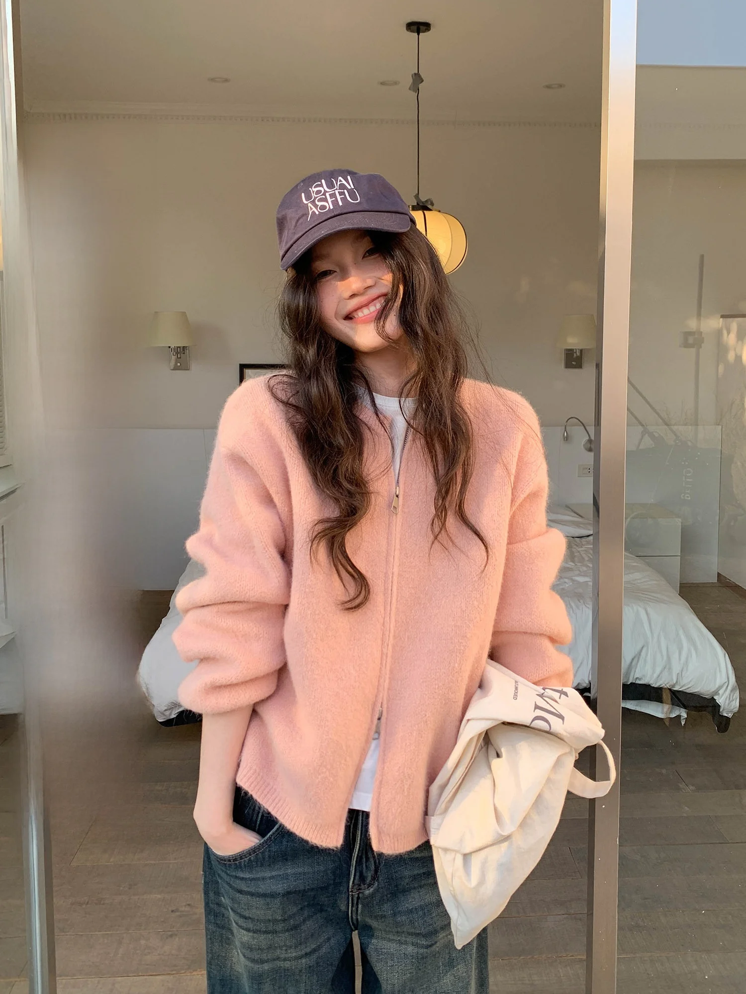 Women's Thiened Rabbit Fur Knitted Sweater Coat Double Zipper Loose Fit Winter Casual Sle Faionable Warm Gentle Sle
Women's Thiened Rabbit Fur Knitted Sweater Coat Double Zipper Loose Fit Winter Casual Sle Faionable Warm Gentle Sle