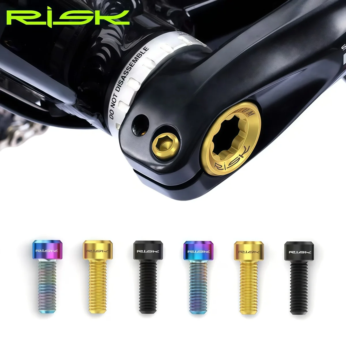 RISK Titanium Bike Crank Locking Bolts M6x18mm 2 PCS – For MTB / Road Bike Hollow Integrated Crank (Gold Rainbow Black Titanium)
RISK Titanium Bike Crank Locking Bolts M6x18mm 2 PCS – For MTB / Road Bike Hollow Integrated Crank (Gold Rainbow Black Titanium)