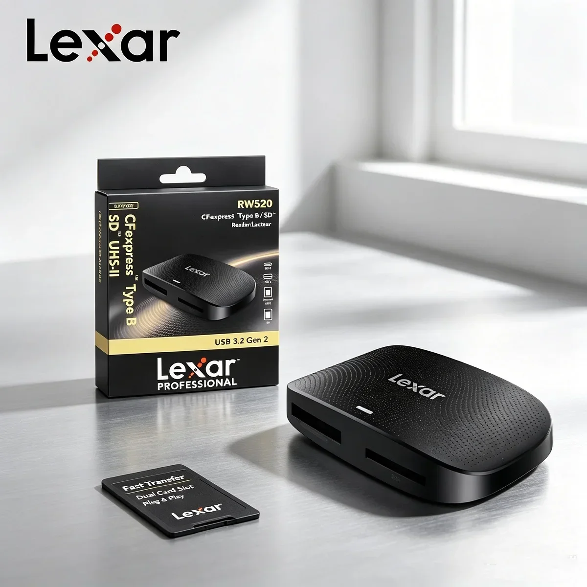 Lexar Professional USB 3.2 Gen 2 CFexpress Type B / SD Card Reader High Speed Memory Card RW520 100% Original
Lexar Professional USB 3.2 Gen 2 CFexpress Type B / SD Card Reader High Speed Memory Card RW520 100% Original