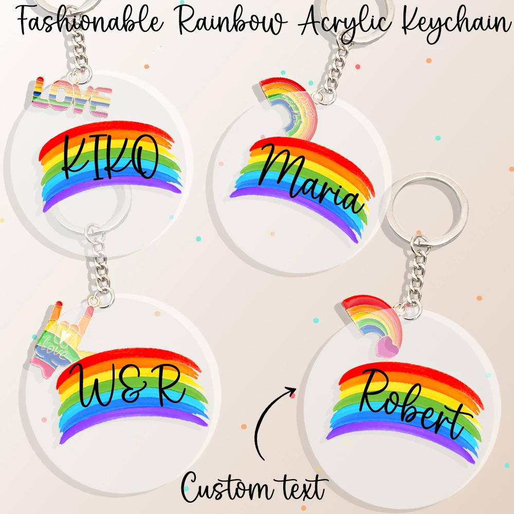 Personalized Custom Acrylic Keychain Creative Rainbow Pendant Upload Name Send Pride Month Gift Customized Exclusive Keychains
Personalized Custom Acrylic Keychain Creative Rainbow Pendant Upload Name Send Pride Month Gift Customized Exclusive Keychains