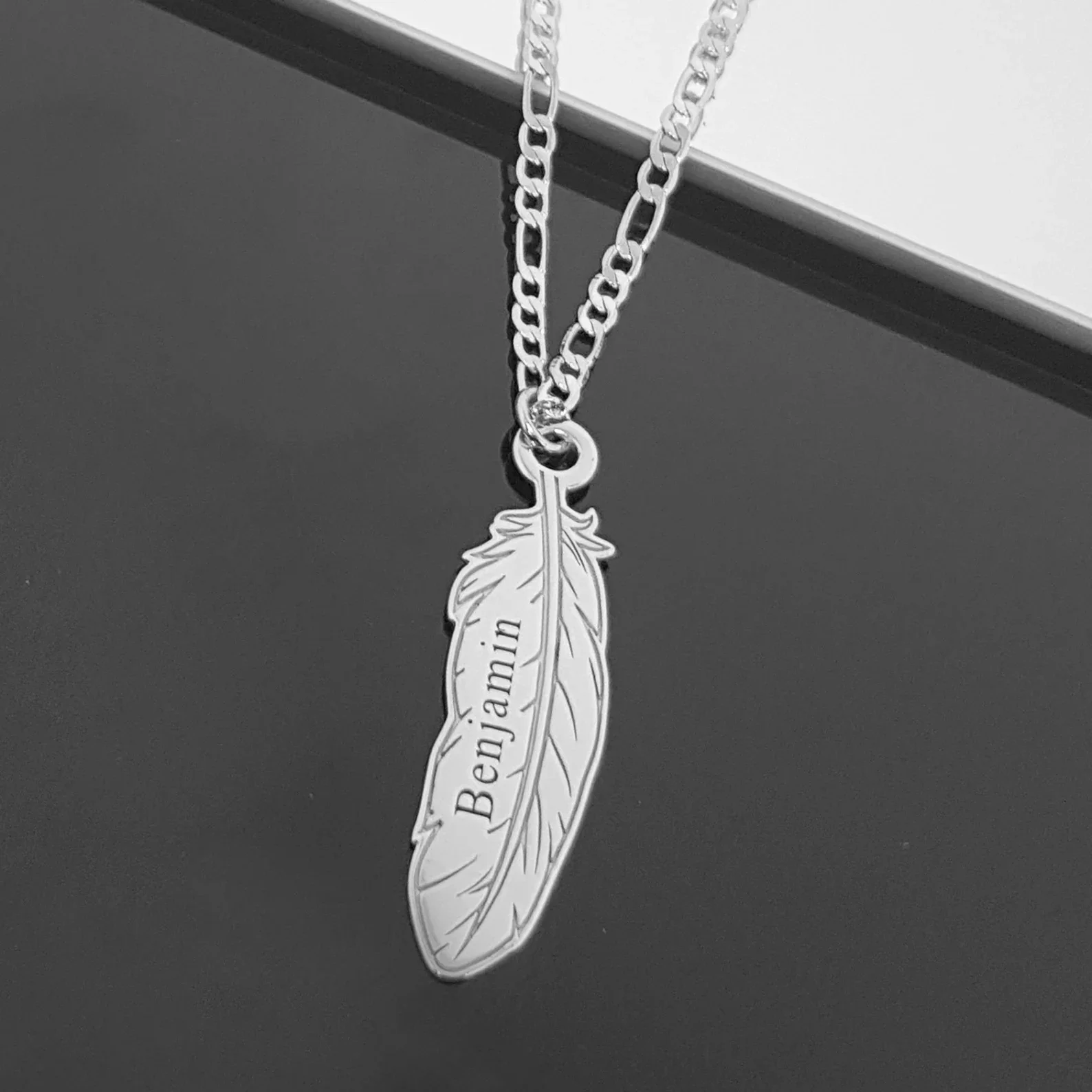 Personalized Engraved Feather Name Necklace Men's Feather Necklace Customized Feather With Name For Men Feather Pendant Jewelry
Personalized Engraved Feather Name Necklace Men's Feather Necklace Customized Feather With Name For Men Feather Pendant Jewelry