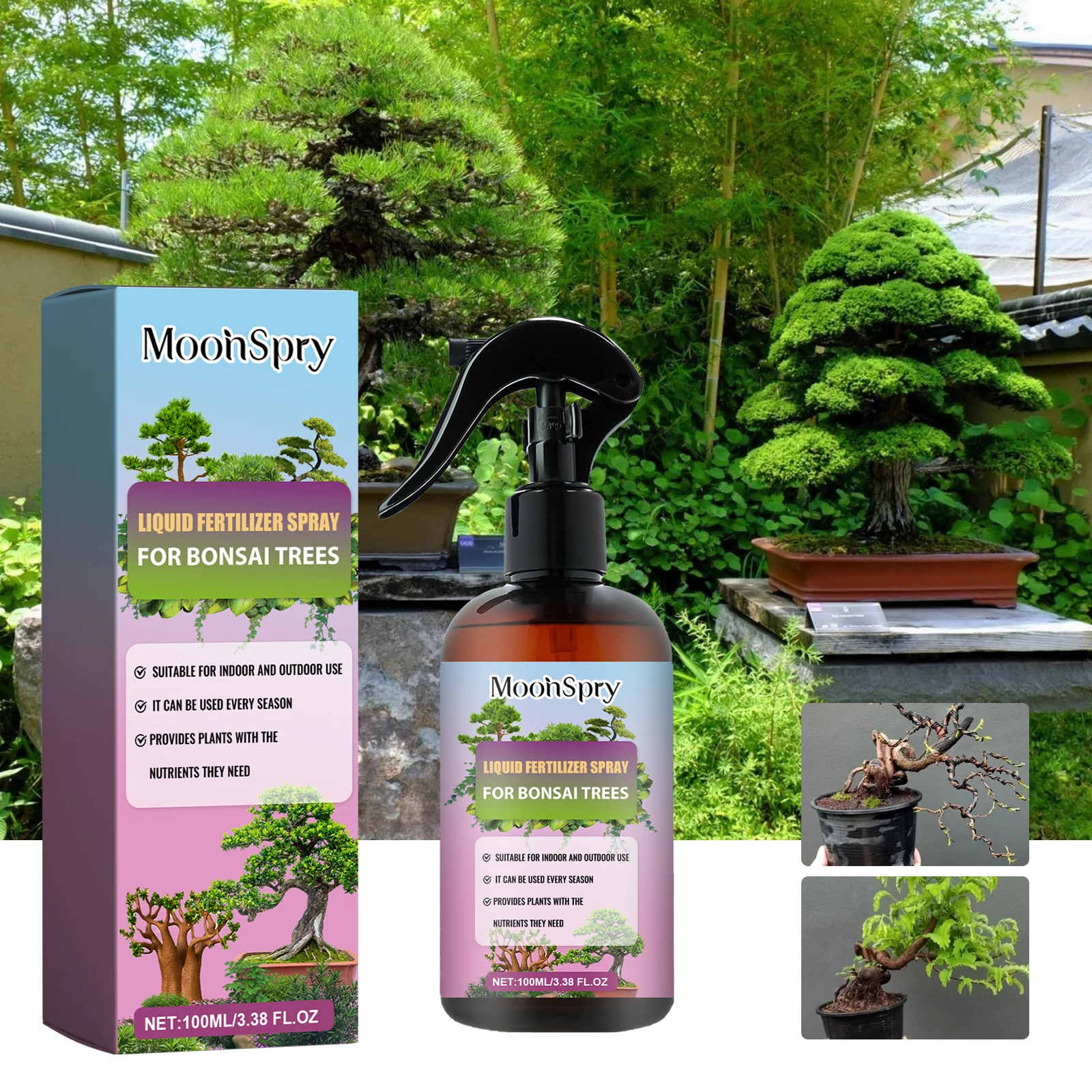 Home garden specialty bonsai fertilizer spray; flower fertilizer; plant organic fertilizer; nutrient solution.
Home garden specialty bonsai fertilizer spray; flower fertilizer; plant organic fertilizer; nutrient solution.