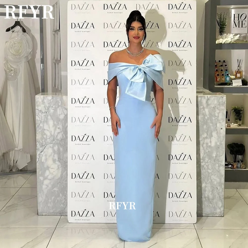 RFYR Straight Formal Party Dresses with Bows Evening Dress for Arabic Women Off Shoulder Prom Dress Gala vestidos Customized
RFYR Straight Formal Party Dresses with Bows Evening Dress for Arabic Women Off Shoulder Prom Dress Gala vestidos Customized