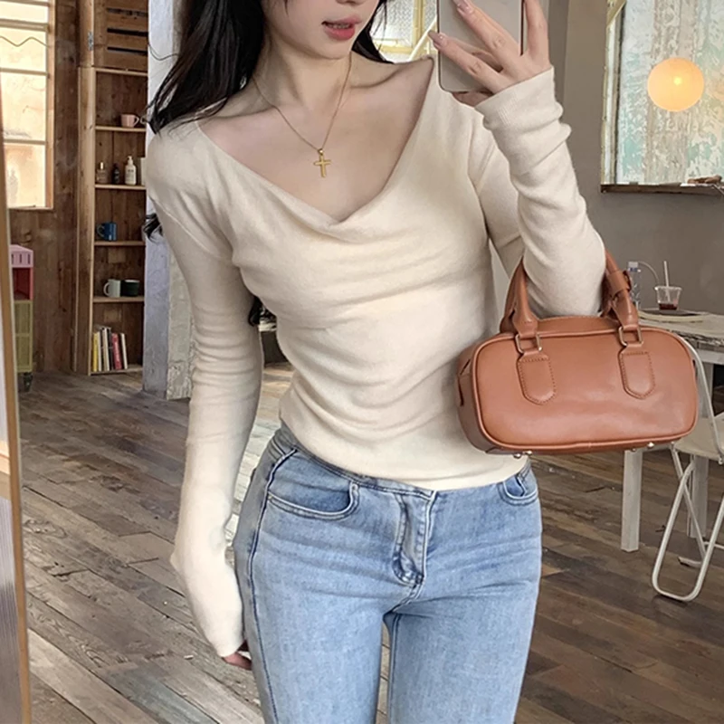 Ele шерстяной вязаный свитер женский Long Sve на одно плечо Base irt весенний новый Sle Commuter Straight Cut Thi Warm
Ele шерстяной вязаный свитер женский Long Sve на одно плечо Base irt весенний новый Sle Commuter Straight Cut Thi Warm