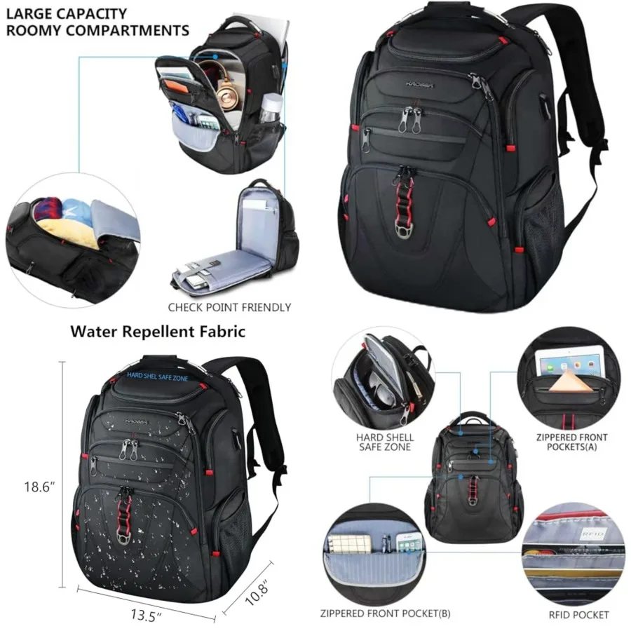 TSA Friendly Travel Laptop Backpack XL Computer Backpack Water-Repellent College Daypack Business Backpack with RFID Pockets an
TSA Friendly Travel Laptop Backpack XL Computer Backpack Water-Repellent College Daypack Business Backpack with RFID Pockets an