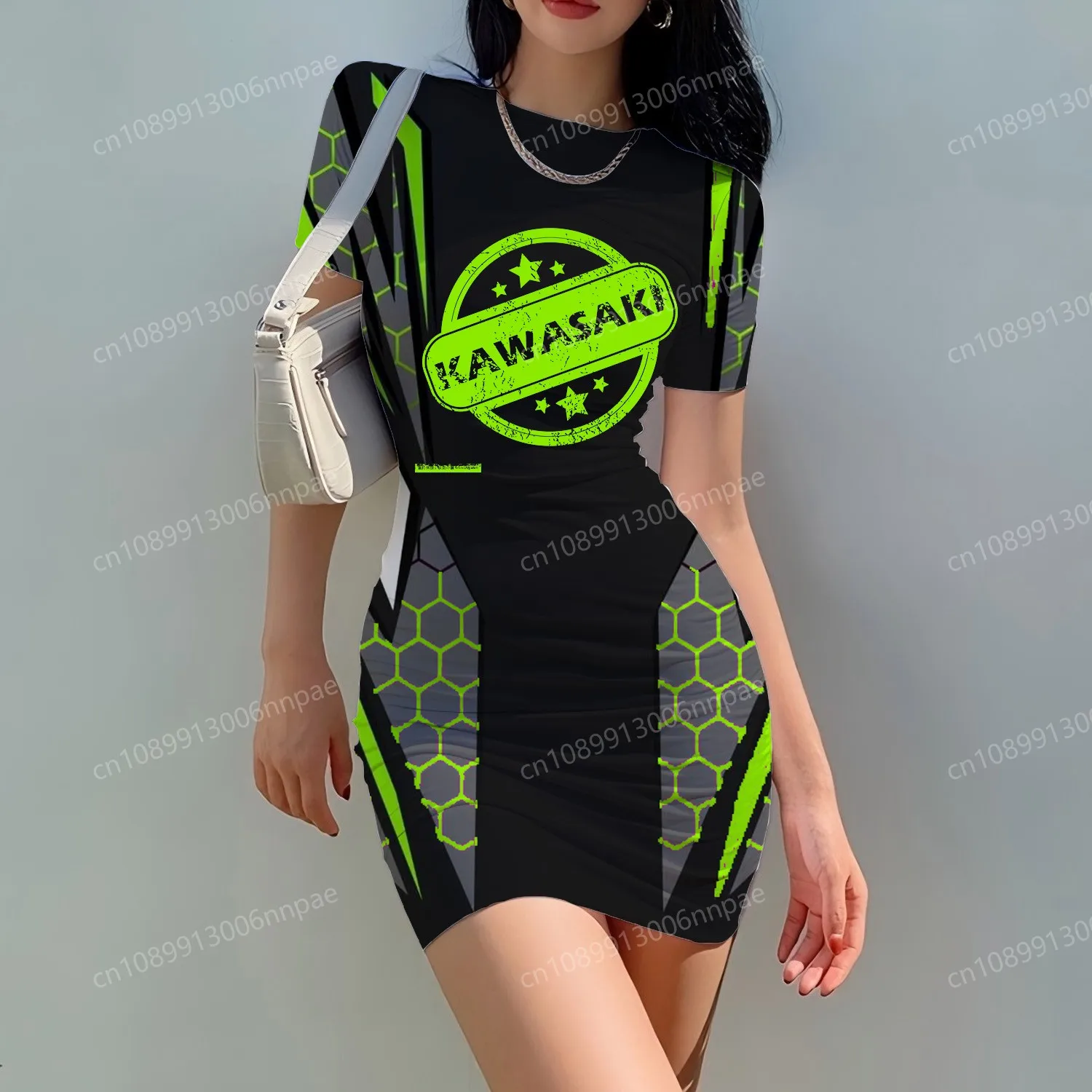 Kawasaki Pink Dress Crew Neck Mini TIGHT SKIRT Short Dresses Womens Waist Printed Motorcycle Uniform Party Fashion Summer 2024
Kawasaki Pink Dress Crew Neck Mini TIGHT SKIRT Short Dresses Womens Waist Printed Motorcycle Uniform Party Fashion Summer 2024