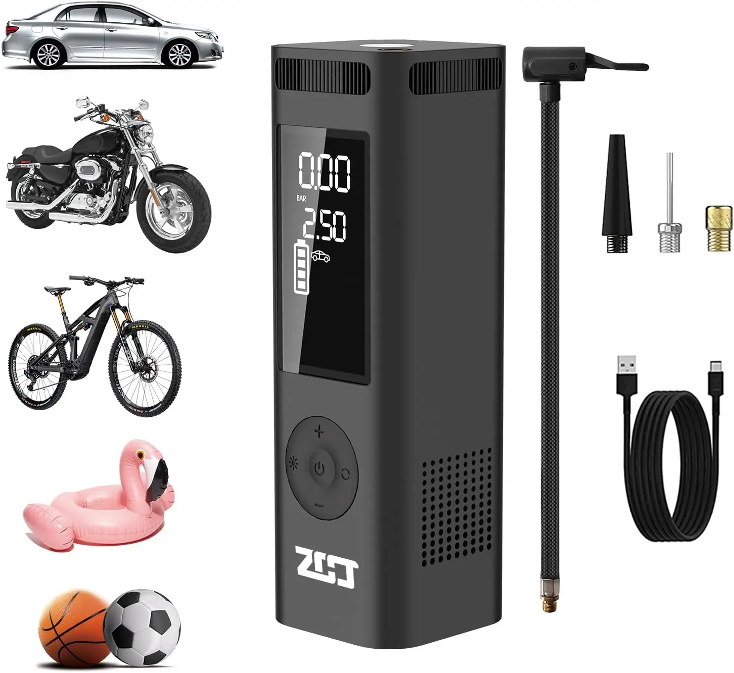 Portable Cordless Air Compressor 150PSI Auto Shut-Off for Car Motorcycle Bicycle Balls Digital Gauge 6000mAh LED Light
Portable Cordless Air Compressor 150PSI Auto Shut-Off for Car Motorcycle Bicycle Balls Digital Gauge 6000mAh LED Light