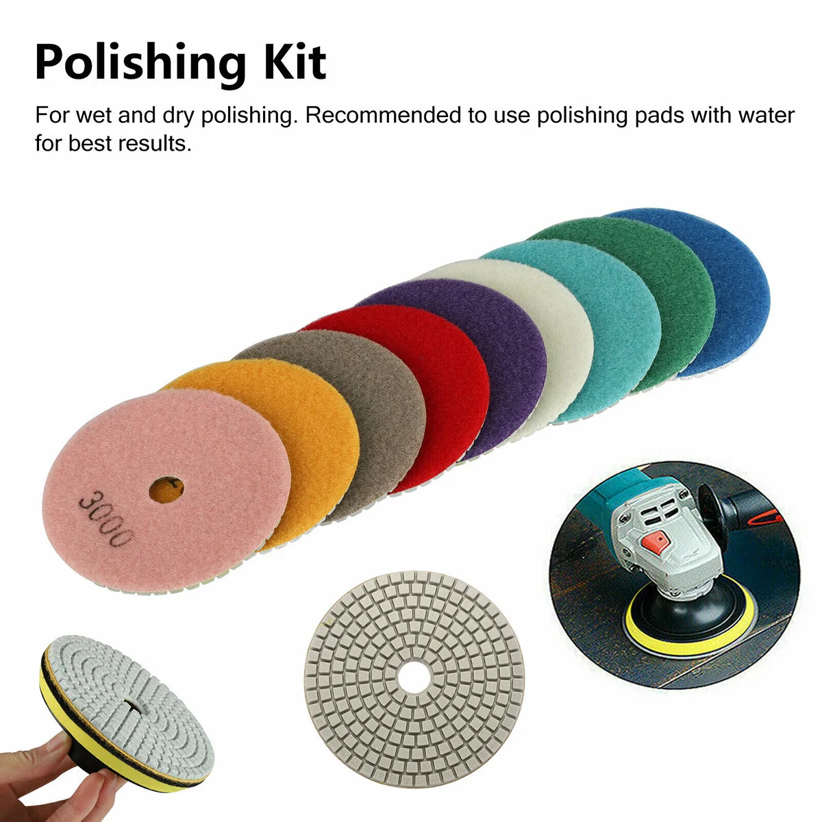 10pcs Water Mill Concrete Polishing Pads Diamond Wet Stone Glass Buffer Set Dry Polishing Granite Marble Safe Scratch Mirror
10pcs Water Mill Concrete Polishing Pads Diamond Wet Stone Glass Buffer Set Dry Polishing Granite Marble Safe Scratch Mirror