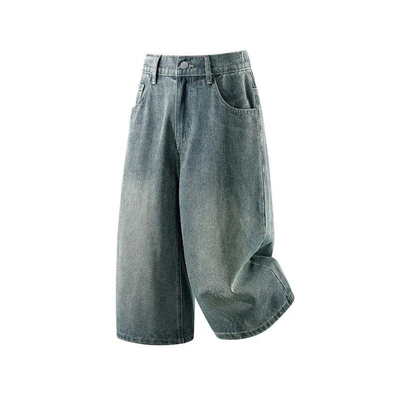 2026 New Men's Denim Cropped Pants Black Vintage Wash Korean American Style Loose Wide Leg Summer Casual Streetwear
2026 New Men's Denim Cropped Pants Black Vintage Wash Korean American Style Loose Wide Leg Summer Casual Streetwear