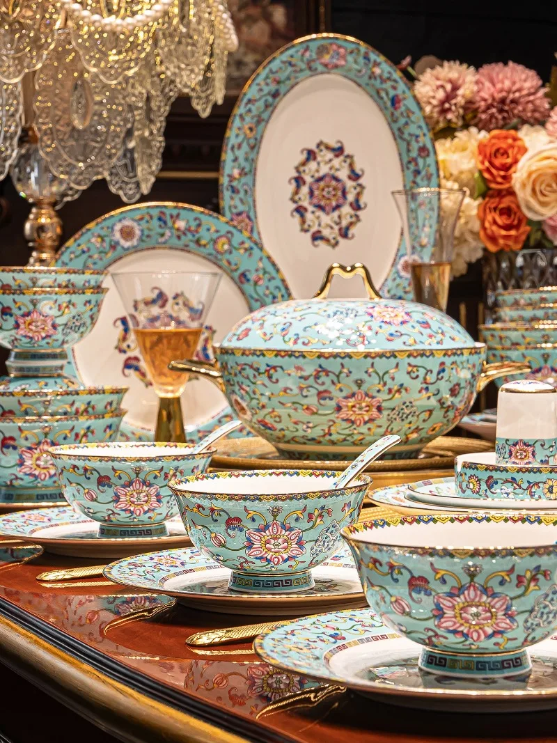 Enamel Color High-End Tableware Set Bowl and Plate Set New Chinese Style Bowls and Plates
Enamel Color High-End Tableware Set Bowl and Plate Set New Chinese Style Bowls and Plates