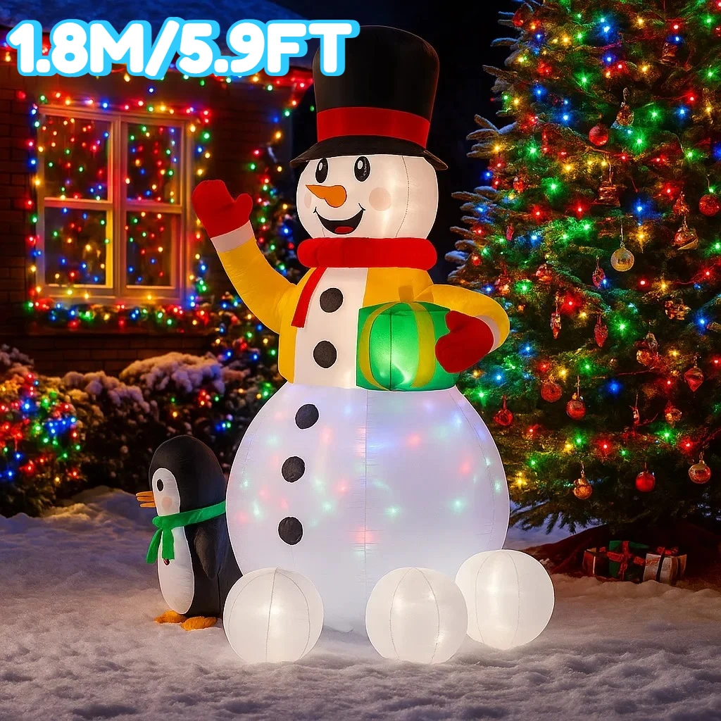 1.8M/5.9FT Inflatable Snowman Penguin Holding Gift Light LED Home Holiday Lighting Decoration Yard Xmas Supplies Garden Ornament
1.8M/5.9FT Inflatable Snowman Penguin Holding Gift Light LED Home Holiday Lighting Decoration Yard Xmas Supplies Garden Ornament