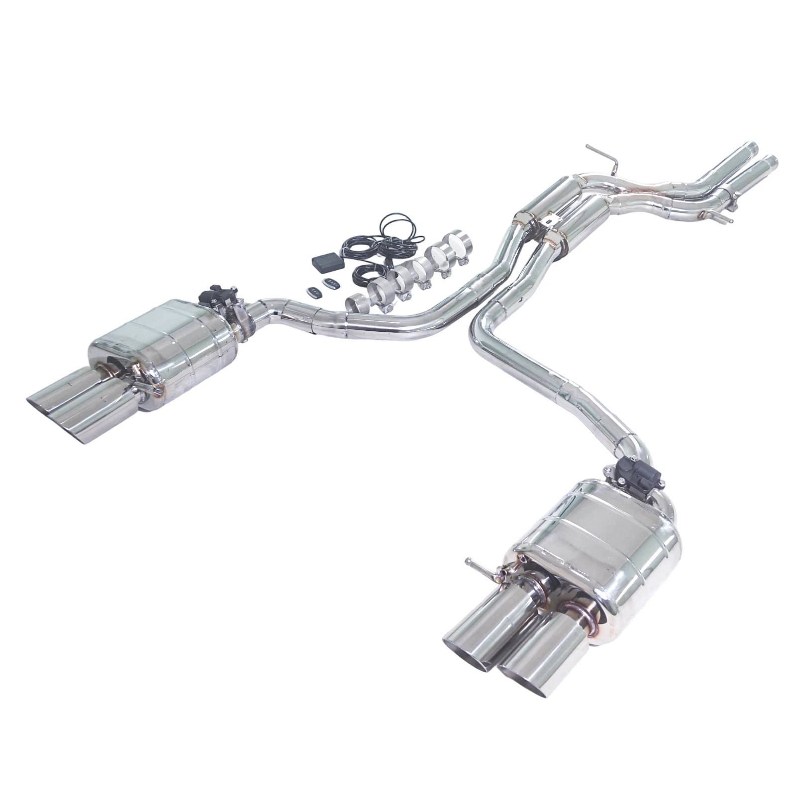 For 2009-2016 S4 S5 3.0T B8 Catback Valvetronic 304SUS Polished High Permance Automotive Exhaust Muffler with Resonator
For 2009-2016 S4 S5 3.0T B8 Catback Valvetronic 304SUS Polished High Permance Automotive Exhaust Muffler with Resonator