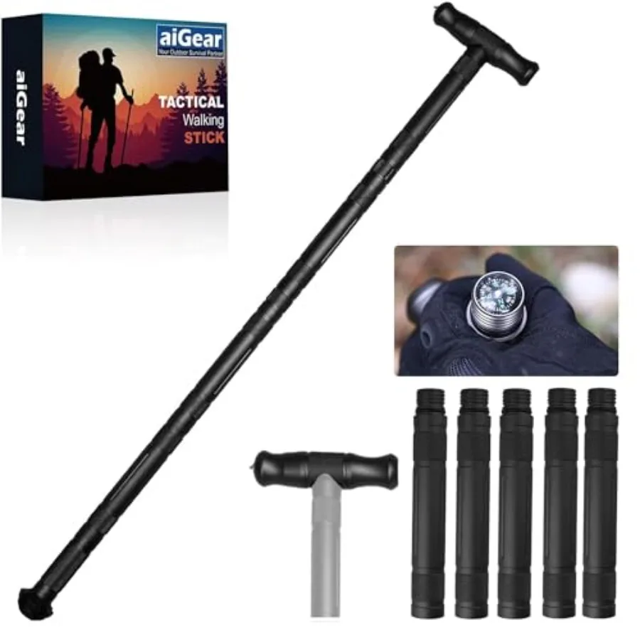 Premium Walking Hiking Stick CNC Machined Outdoor Trekking Poles with Solid Durable Tools Whistle and Compass
Premium Walking Hiking Stick CNC Machined Outdoor Trekking Poles with Solid Durable Tools Whistle and Compass