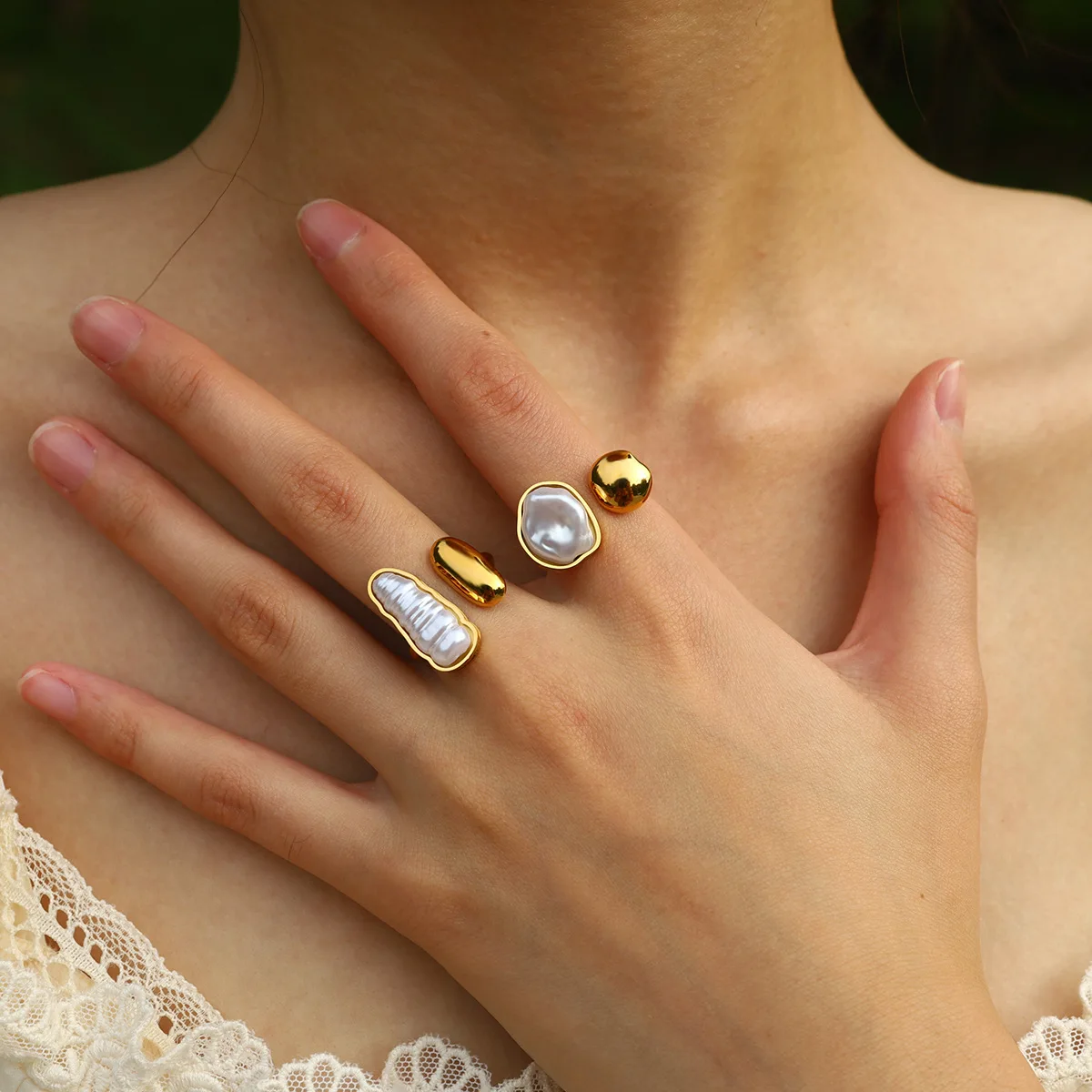 Ailodo Elegant Irregular Imitation Pearl Rings For Women Minimalist Stainless Steel Open Rings Party Wedding Jewelry Girls Gift
Ailodo Elegant Irregular Imitation Pearl Rings For Women Minimalist Stainless Steel Open Rings Party Wedding Jewelry Girls Gift