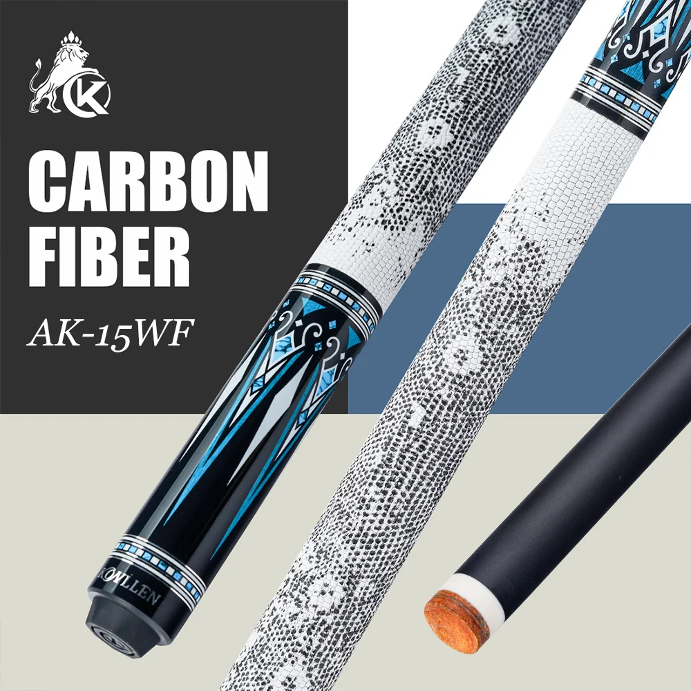 KONLLEN AK-15WF Carbon Fiber Pool Cue with Low deflection 12.5mm Tip billar Professional pool cues for Billiard Cue
KONLLEN AK-15WF Carbon Fiber Pool Cue with Low deflection 12.5mm Tip billar Professional pool cues for Billiard Cue