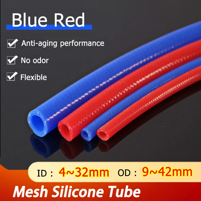 1 Meter ID: 4-32mm Red/Blue Food Grade Silicone Hose Double Layer Braided Rubber Hose Heat and High Pressure Resistance Tube
1 Meter ID: 4-32mm Red/Blue Food Grade Silicone Hose Double Layer Braided Rubber Hose Heat and High Pressure Resistance Tube