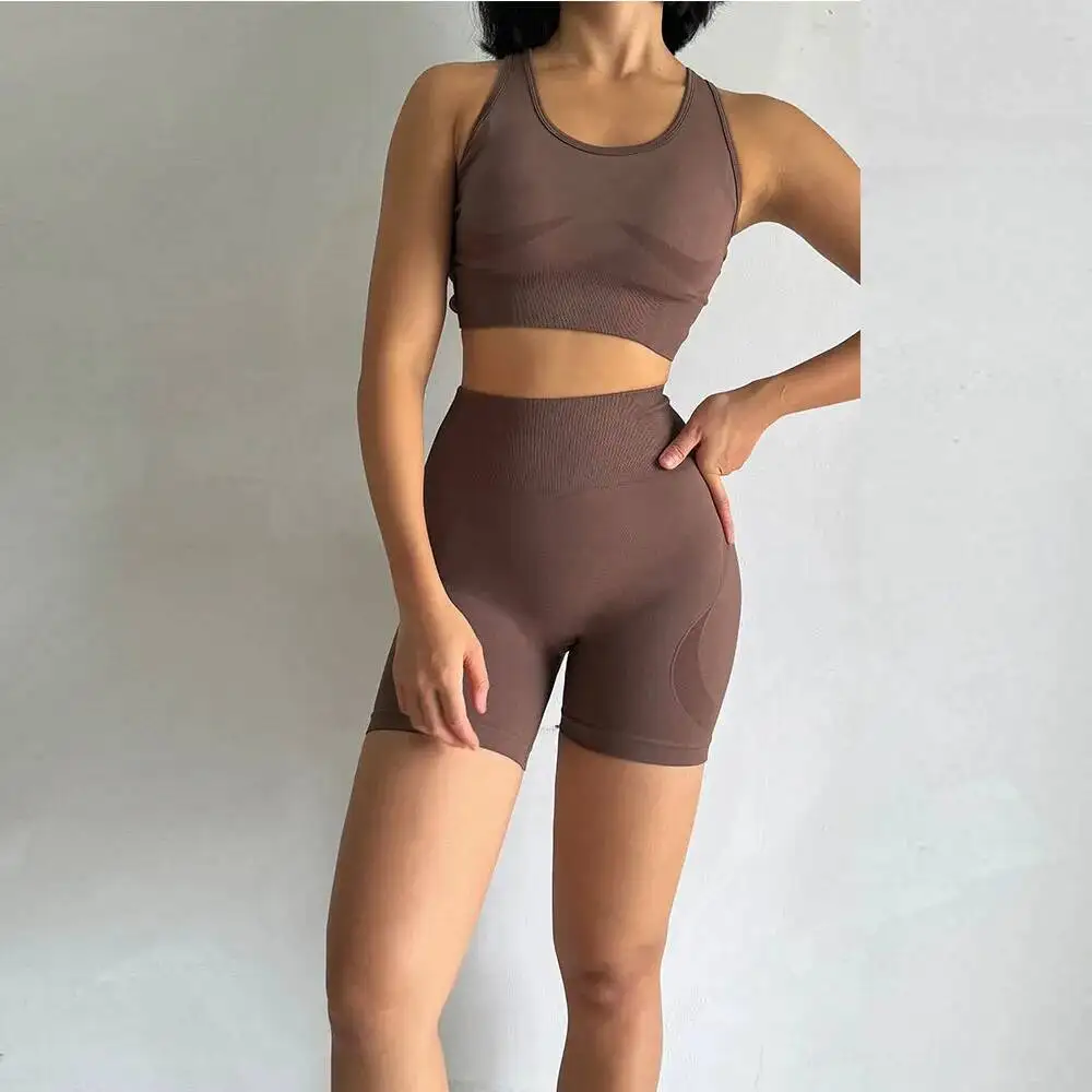 Бесшовный комплект для йоги для женщин, дышащие быстросохнущие шорты для тренировок, майка, противоударная одежда для бега в тренажерном зале, спортивные костюмы Fiess
Бесшовный комплект для йоги для женщин, дышащие быстросохнущие шорты для тренировок, майка, противоударная одежда для бега в тренажерном зале, спортивные костюмы Fiess