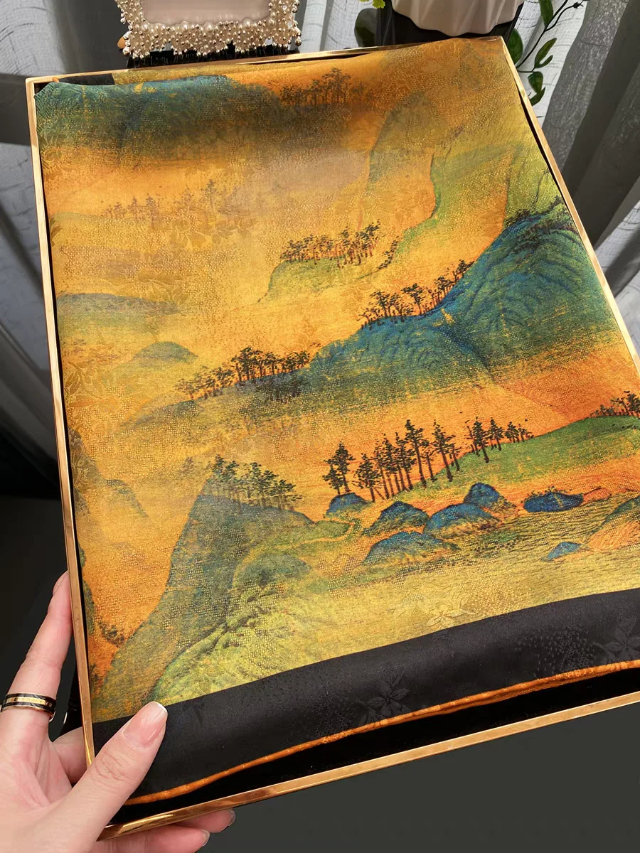 Chinese style 100% silk embroidery high-end double-sided silk scarf New Hanfu style comfortable and breathable shawl 106X106CM
Chinese style 100% silk embroidery high-end double-sided silk scarf New Hanfu style comfortable and breathable shawl 106X106CM