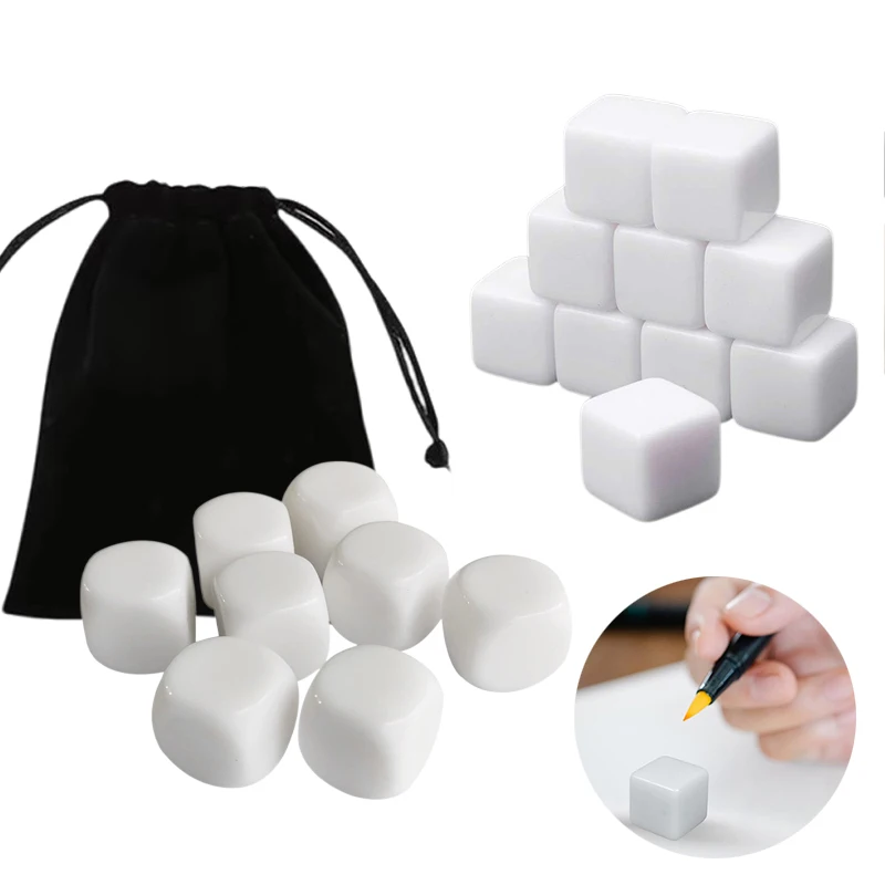 10 шт. шестигранных акриловых белых кубиков с мешочком для настольных игр, вечеринок, отдыха и развлечений, реквизит TMZ
10 шт. шестигранных акриловых белых кубиков с мешочком для настольных игр, вечеринок, отдыха и развлечений, реквизит TMZ